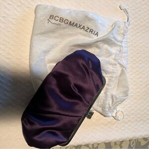 BCBGMaxAzria Purple Satin Evening Bag